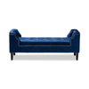 Baxton Studio Perret Modern and Contemporary Royal Blue Velvet Fabric Upholstered Espresso Finished Wood Bench