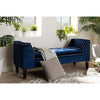 Baxton Studio Perret Modern and Contemporary Royal Blue Velvet Fabric Upholstered Espresso Finished Wood Bench