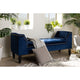 Baxton Studio Perret Modern and Contemporary Royal Blue Velvet Fabric Upholstered Espresso Finished Wood Bench