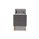 Baxton Studio Perret Modern and Contemporary Gray Linen Fabric Upholstered Oak Brown Finished Wood Bench