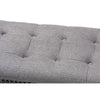 Baxton Studio Perret Modern and Contemporary Gray Linen Fabric Upholstered Oak Brown Finished Wood Bench