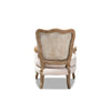 Baxton Studio Vallea Traditional French Provincial Light Beige Velvet Fabric Upholstered White-Washed Oak Wood Armchair