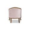 Baxton Studio Genevieve Traditional French Provincial Light Pink Velvet Upholstered White-Washed Oak Wood Armchair WHI-TSF7766-Light-Pink-CC