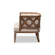 Baxton Studio Esme French Provincial Beige Linen Fabric Upholstered and White-Washed Oak Wood Accent Barrel Chair