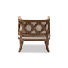 Baxton Studio Esme French Provincial Beige Linen Fabric Upholstered and White-Washed Oak Wood Accent Barrel Chair