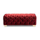 Baxton Studio Avara Glam and Luxe Burgundy Velvet Fabric Upholstered Gold Finished Button Tufted Bench Ottoman