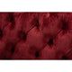 Baxton Studio Avara Glam and Luxe Burgundy Velvet Fabric Upholstered Gold Finished Button Tufted Bench Ottoman