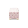 Baxton Studio Avara Glam and Luxe Light Pink Velvet Fabric Upholstered Gold Finished Button Tufted Bench Ottoman