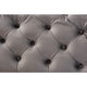 Baxton Studio Avara Glam and Luxe Gray Velvet Fabric Upholstered Gold Finished Button Tufted Bench Ottoman
