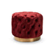 Baxton Studio Valeria Glam Burgundy Red Velvet Fabric Upholstered Gold-Finished Button Tufted Ottoman