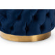 Baxton Studio Valeria Glam Royal Blue Velvet Fabric Upholstered Gold-Finished Button Tufted Ottoman