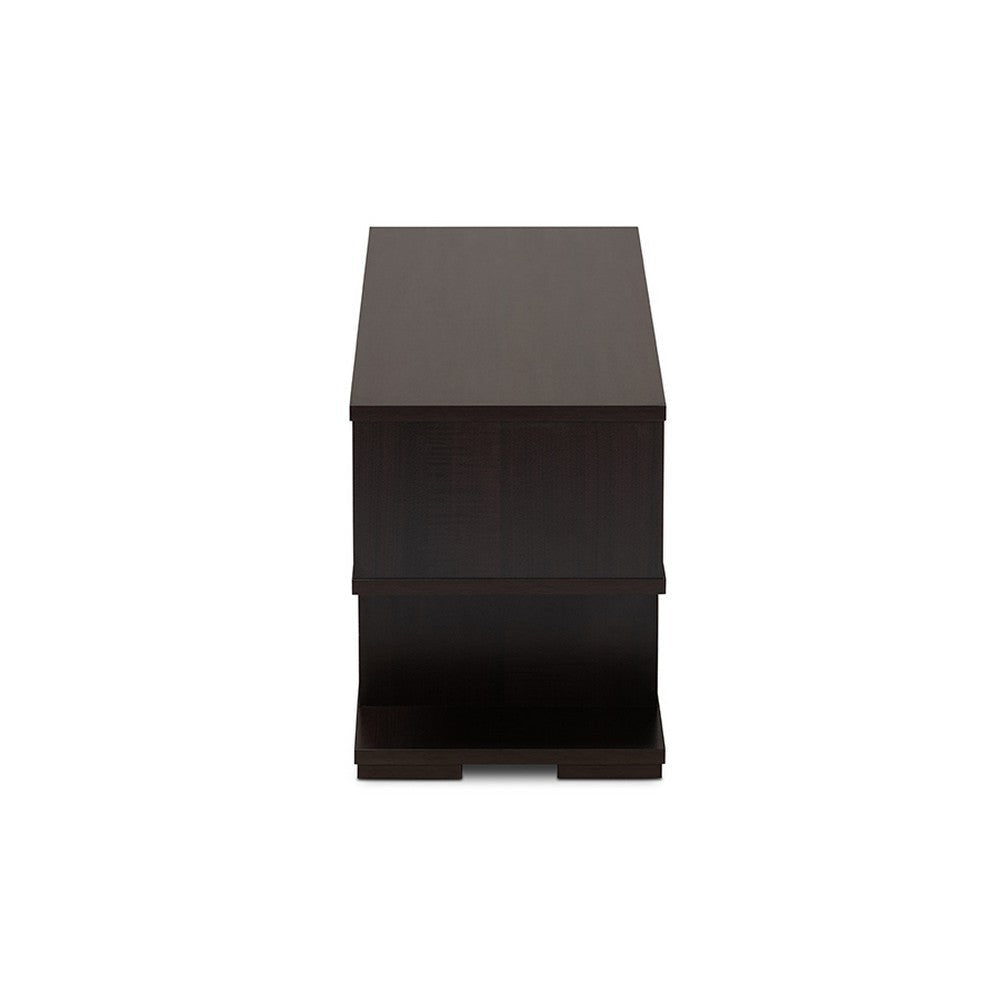 Baxton Studio Arne Modern and Contemporary Dark Brown Finished Wood TV Stand WHI-TV8001-Wenge-TV