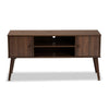 Baxton Studio Alard Mid-Century Modern Walnut Brown Finished 2-Door Wood TV Stand WHI-TV8002-Columbia-Walnut-TV