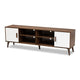 Baxton Studio Quinn Mid-Century Modern Two-Tone White and Walnut Finished 2-Door Wood TV Stand WHI-TV8003-Columbia-Walnut-White-TV