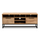 Baxton Studio Reid Modern and Contemporary Industrial Oak Finished Wood and Black Metal 2-Drawer TV Stand WHI-TV8007-Oak-Black-TV