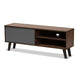 Baxton Studio Mallory Modern and Contemporary Two-Tone Walnut Brown and Grey Finished Wood TV Stand WHI-TV8009-Walnut-Grey-TV