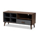Baxton Studio Garrick Modern and Contemporary Two-Tone Grey and Walnut Brown Finished Wood 1-Drawer TV Stand WHI-TV8018-Walnut-Grey-TV