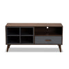 Baxton Studio Garrick Modern and Contemporary Two-Tone Grey and Walnut Brown Finished Wood 1-Drawer TV Stand WHI-TV8018-Walnut-Grey-TV