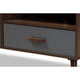 Baxton Studio Garrick Modern and Contemporary Two-Tone Grey and Walnut Brown Finished Wood 1-Drawer TV Stand WHI-TV8018-Walnut-Grey-TV