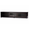 Baxton Studio Beasley 70-Inch Dark Brown TV Cabinet with 2 Sliding Doors and Drawer