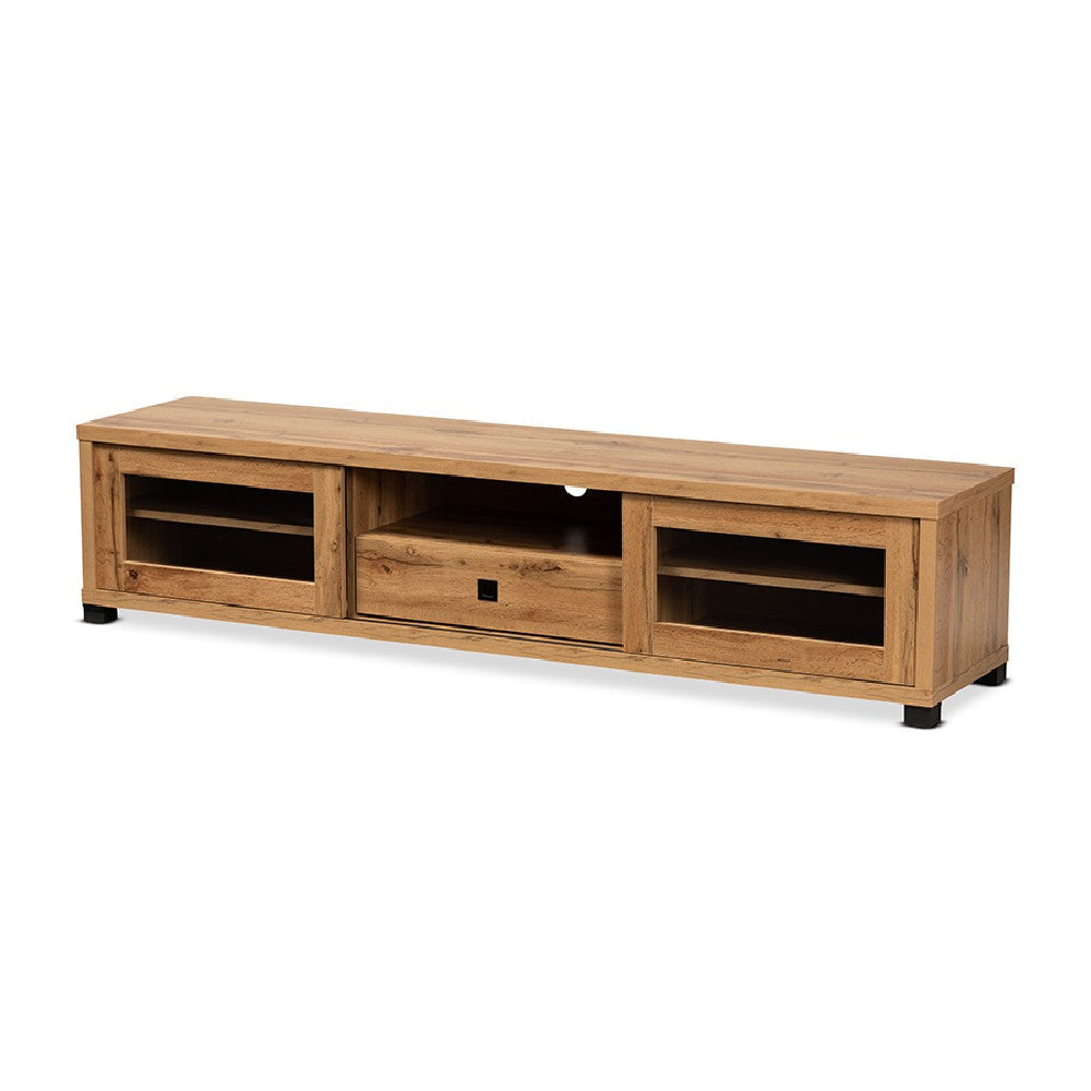 Baxton Studio Beasley Modern and Contemporary Oak Brown Finished Wood 1-Drawer TV Stand WHI-TV834180-Wotan-Oak