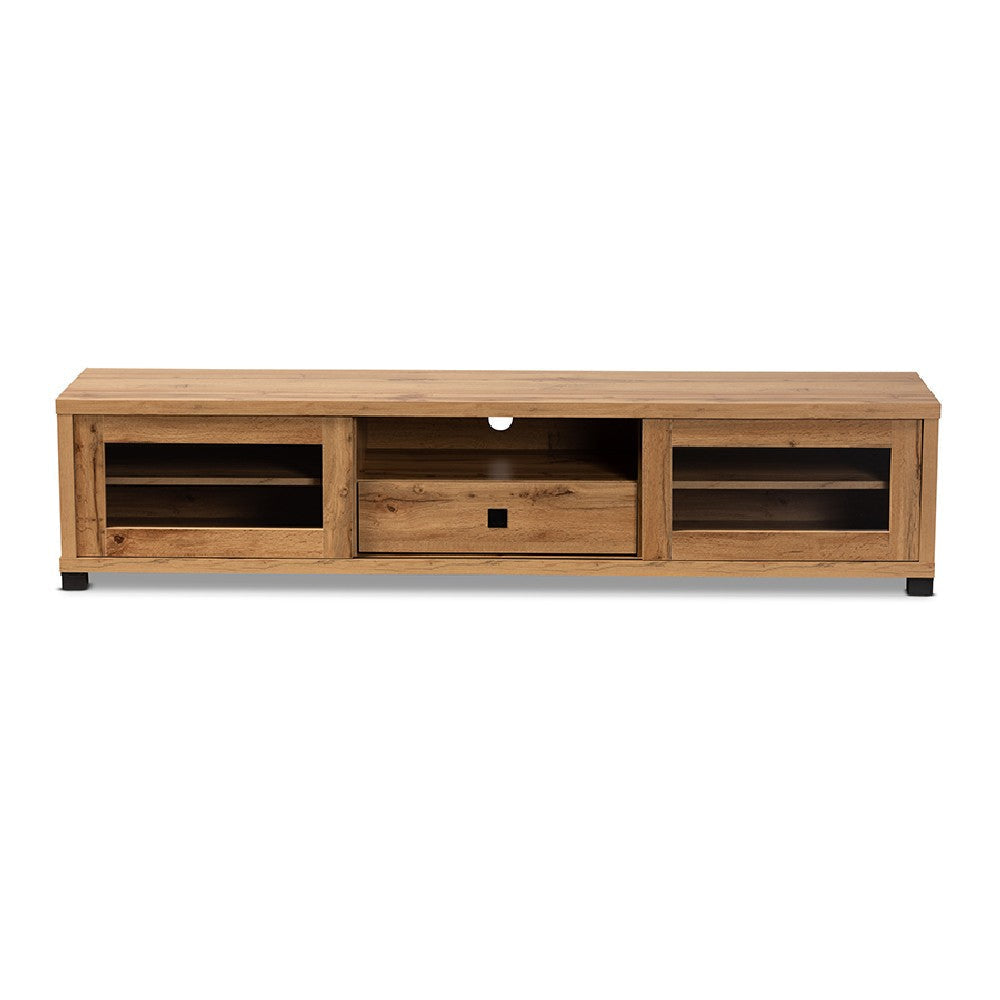 Baxton Studio Beasley Modern and Contemporary Oak Brown Finished Wood 1-Drawer TV Stand WHI-TV834180-Wotan-Oak