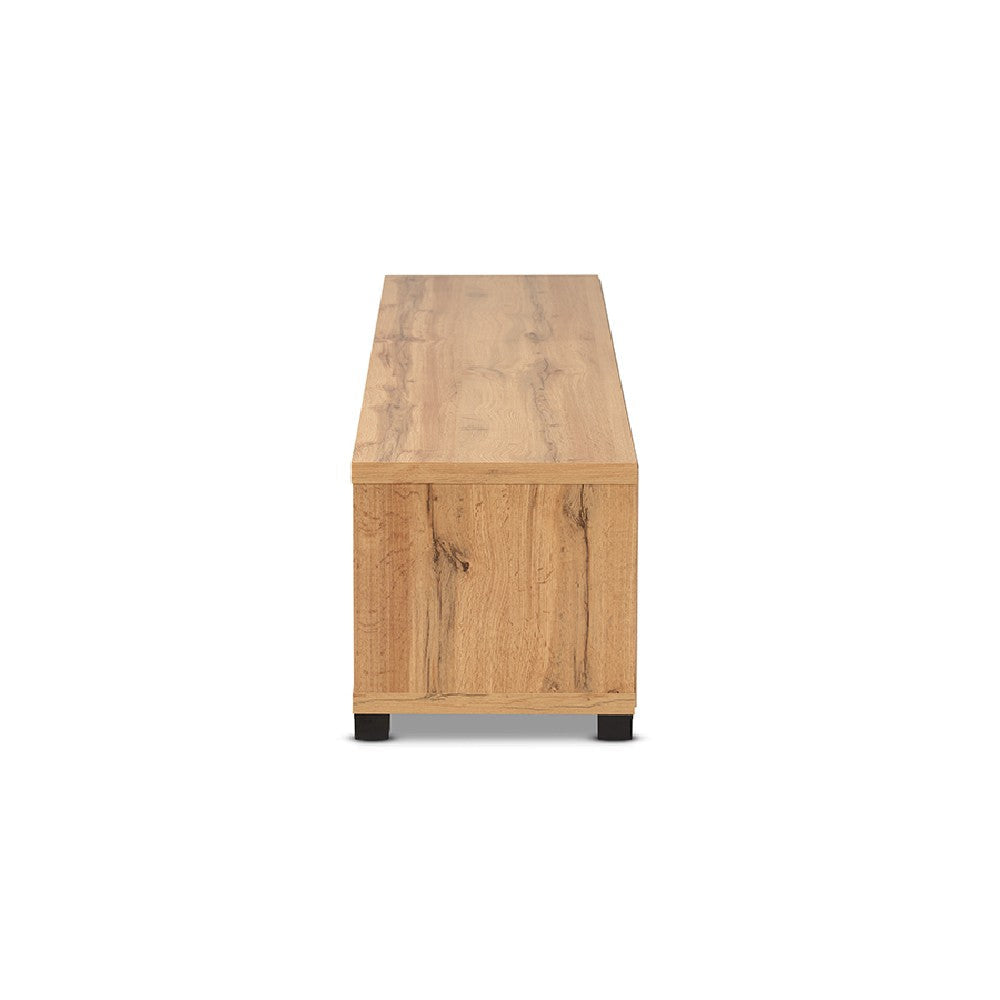 Baxton Studio Beasley Modern and Contemporary Oak Brown Finished Wood 1-Drawer TV Stand WHI-TV834180-Wotan-Oak