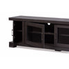 Baxton Studio Viveka 70-Inch Greyish Dark Brown Wood TV Cabinet with 2 Glass Doors and 2 Doors