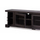 Baxton Studio Viveka 70-Inch Greyish Dark Brown Wood TV Cabinet with 2 Glass Doors and 2 Doors