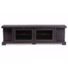 Baxton Studio Viveka 70-Inch Greyish Dark Brown Wood TV Cabinet with 2 Glass Doors and 2 Doors WHI-TV838076-Embosse