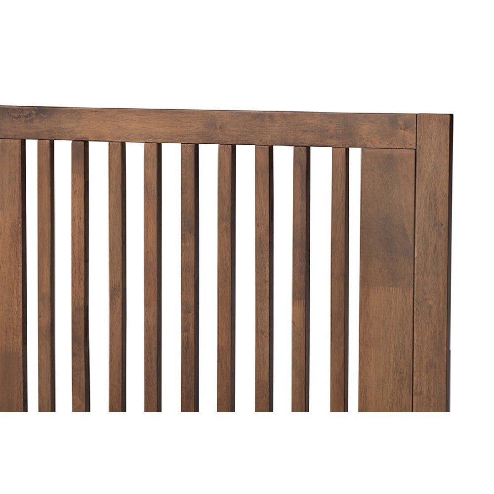 Baxton Studio Takeo Mid-Century Modern Transitional Ash Walnut Finished Wood Queen Size Platform Bed