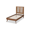 Baxton Studio Takeo Mid-Century Modern Transitional Ash Walnut Finished Wood Twin Size Platform Bed