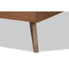 Baxton Studio Takeo Mid-Century Modern Transitional Ash Walnut Finished Wood Twin Size Platform Bed