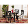 Baxton Studio Thea Modern Beige Fabric and Dark Brown Finished Wood 5-Piece Dining Set WHI-Thea-Sand-Dark-Brown-5PC-Dining-Set