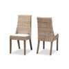 bali & pari Toby Modern Bohemian Grey Rattan 2-Piece Dining Chair Set WHI-Toby-Grey-Natural-DC