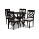 Baxton Studio Tonia Modern and Contemporary Grey Fabric Upholstered and Dark Brown Finished Wood 5-Piece Dining Set