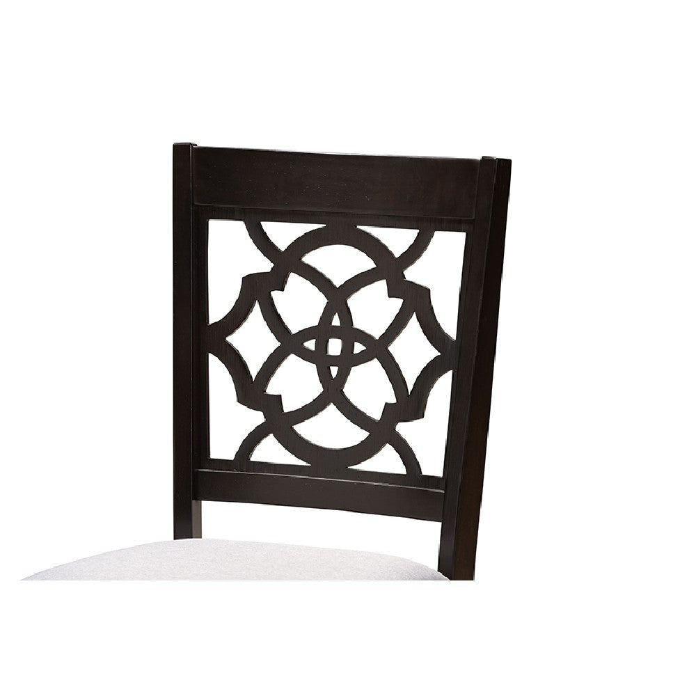 Baxton Studio Tonia Modern and Contemporary Grey Fabric Upholstered and Dark Brown Finished Wood 5-Piece Dining Set