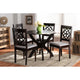 Baxton Studio Tonia Modern and Contemporary Grey Fabric Upholstered and Dark Brown Finished Wood 5-Piece Dining Set
