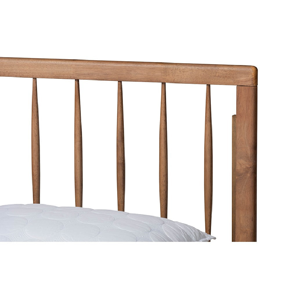 Baxton Studio Toru Mid-Century Modern Ash Walnut Finished Wood Queen Size Platform Bed WHI-Toru-Ash-Walnut-Queen