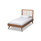 Baxton Studio Toru Mid-Century Modern Ash Walnut Finished Wood Twin Size Platform Bed