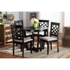 Baxton Studio Tricia Modern and Contemporary Grey Fabric Upholstered and Dark Brown Finished Wood 5-Piece Dining Set