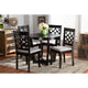Baxton Studio Tricia Modern and Contemporary Grey Fabric Upholstered and Dark Brown Finished Wood 5-Piece Dining Set