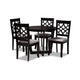 Baxton Studio Tricia Modern and Contemporary Grey Fabric Upholstered and Dark Brown Finished Wood 5-Piece Dining Set