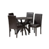Baxton Studio Trine Modern Espresso Brown Faux Leather and Wood 5-Piece Dining Set WHI-Trine-Dark-Brown-5PC-Dining-Set