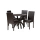 Baxton Studio Trine Modern Espresso Brown Faux Leather and Wood 5-Piece Dining Set WHI-Trine-Dark-Brown-5PC-Dining-Set