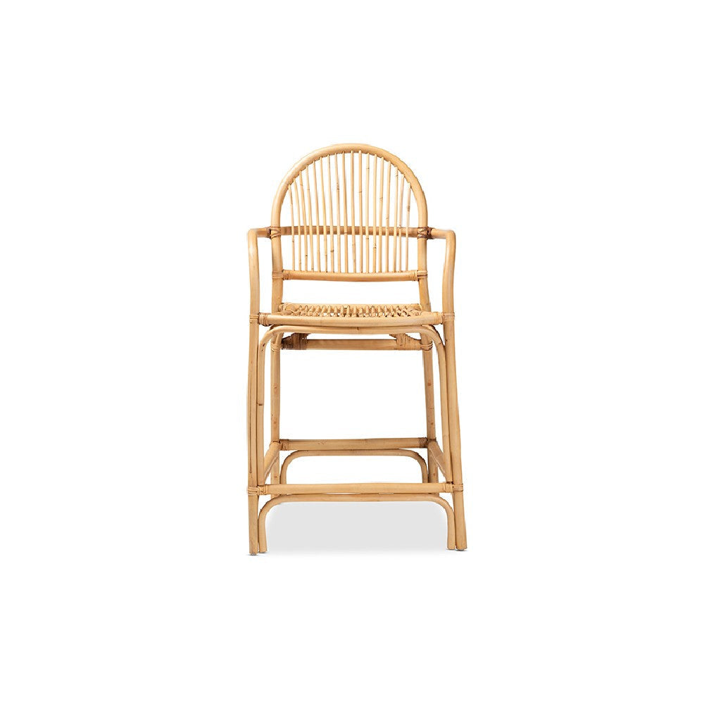 bali & pari Tugera Modern Bohemian Natural Brown Rattan Counter Stool WHI-Tugera-Rattan-CS