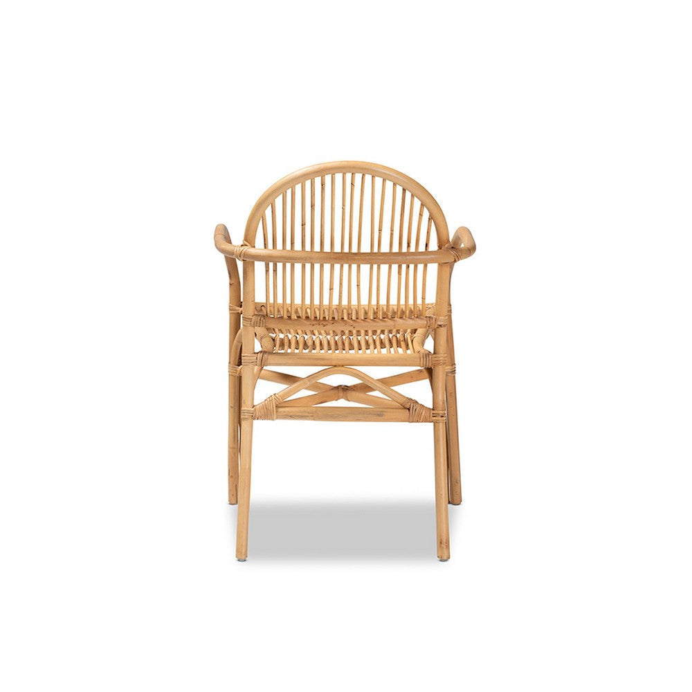 bali & pari Tugera Modern Bohemian Natural Brown Rattan Dining Chair WHI-Tugera-Rattan-DC