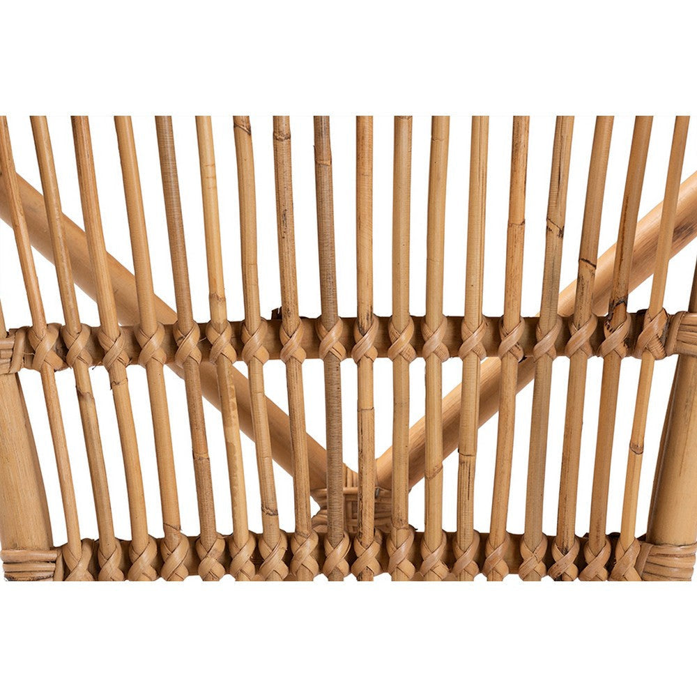 bali & pari Tugera Modern Bohemian Natural Brown Rattan Dining Chair WHI-Tugera-Rattan-DC