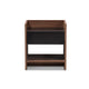 Baxton Studio Vanda Modern and Contemporary Two-Tone Walnut and Black Wood 1-Drawer Nightstand WHI-VDNT0014-Walnut-Black-NS