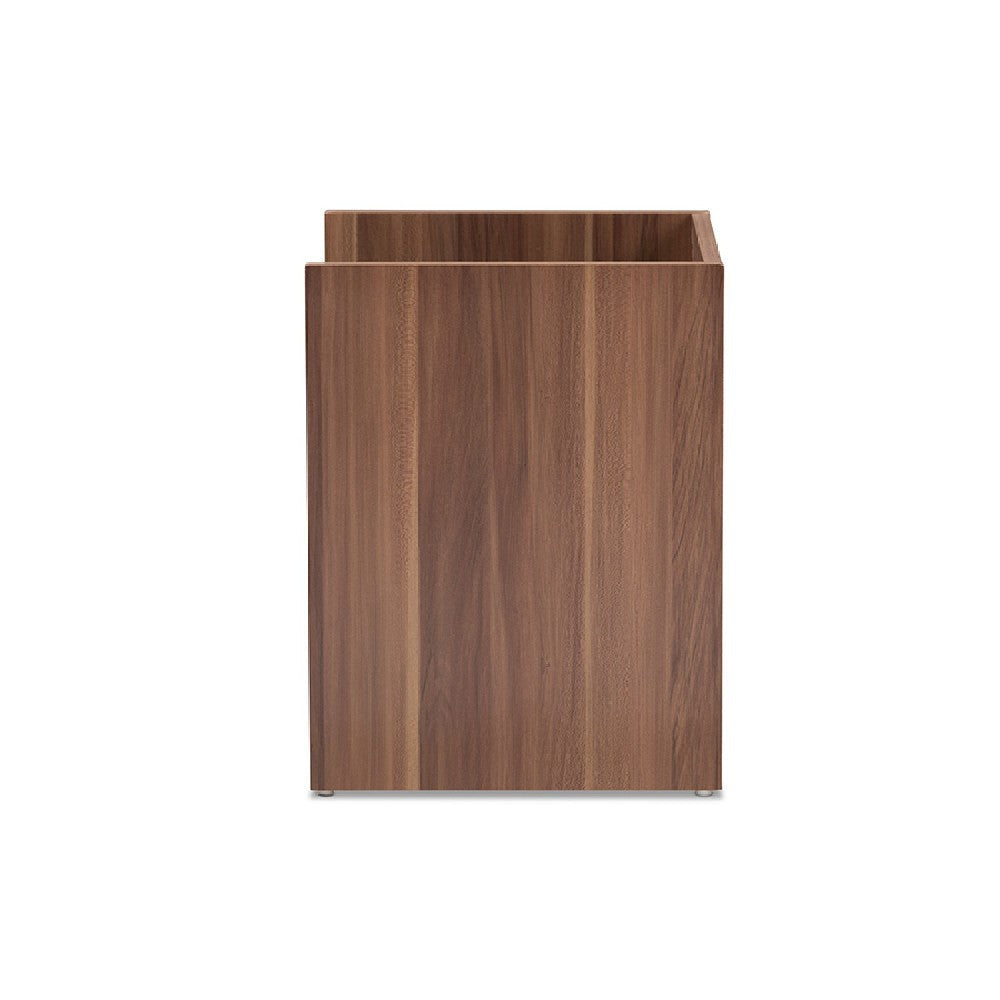 Baxton Studio Vanda Modern and Contemporary Two-Tone Walnut and Black Wood 1-Drawer Nightstand WHI-VDNT0014-Walnut-Black-NS